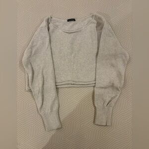 Brandy Melville Gray Off the Shoulder Women's Long Sleeve Top